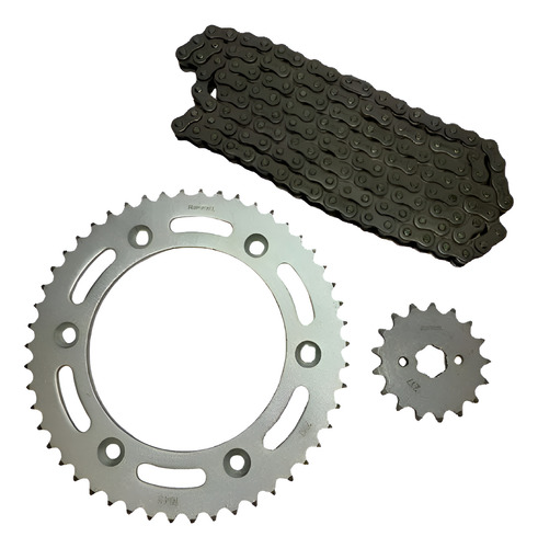Kit Corona Cadena Piñon Honda 125 Bross 150 Xr Gris