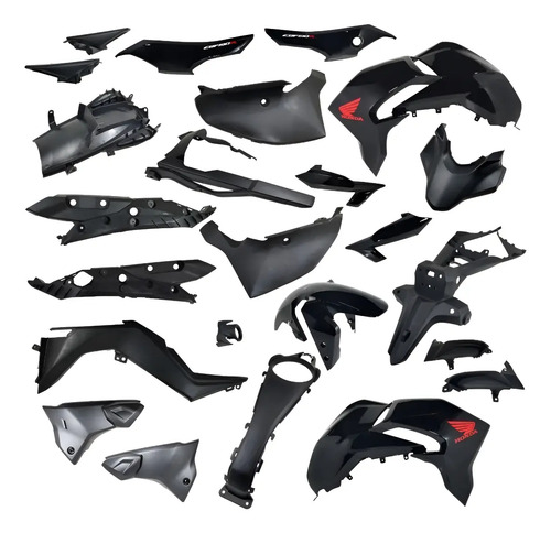 Kit Plasticos Honda Cb 190 Repsol Negro Bordo Color Original Negro