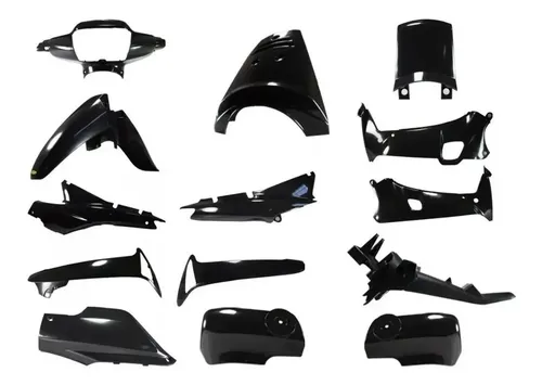 Kit Plasticos Honda Nf100 Wave 09 Al 13 Negro Brillo Negro