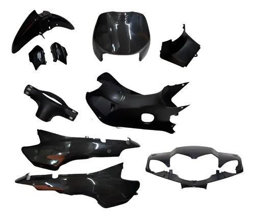 Kit Plasticos Motomel Blitz 110 V8 Completo Negro Brillo Negro
