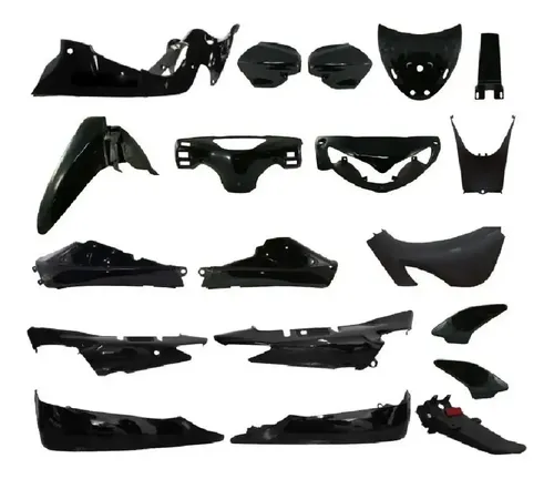 Kit Plasticos Corven Mirage Futura Mondial Dl Negro Brillo Negro