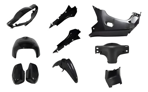 Kit Plasticos Gilera Smash 110 Trip Bit Completo Negro Negro
