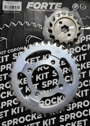 Kit Transmisión Smash 110 Wave 100 35/15 Con Cadena Gris