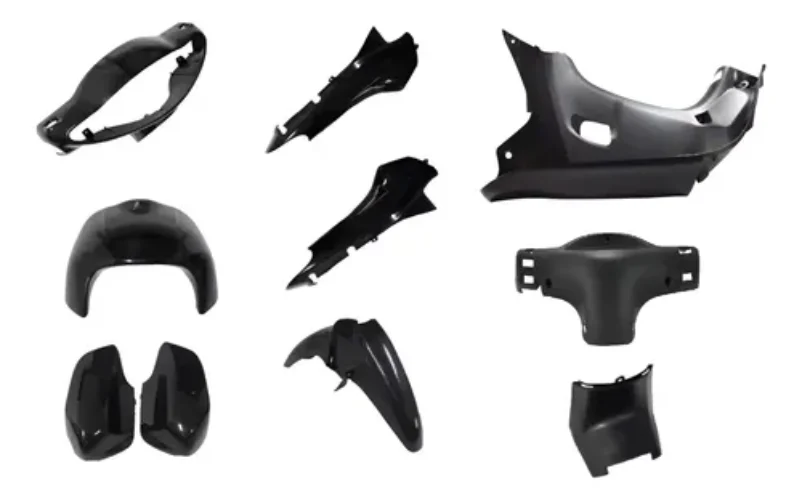 Kit Plasticos Gilera Smash 110 Trip Bit Completo Negro Brill Negro