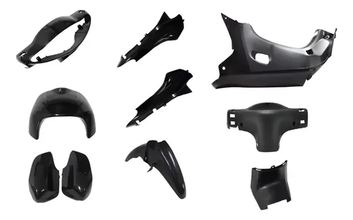 Kit Plasticos Gilera Smash 110 Trip Bit Completo Negro Brill Negro