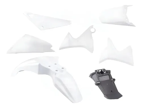 Kit Plasticos Yamaha Xtz 125 Set 7 Piezas Blanco Blanco