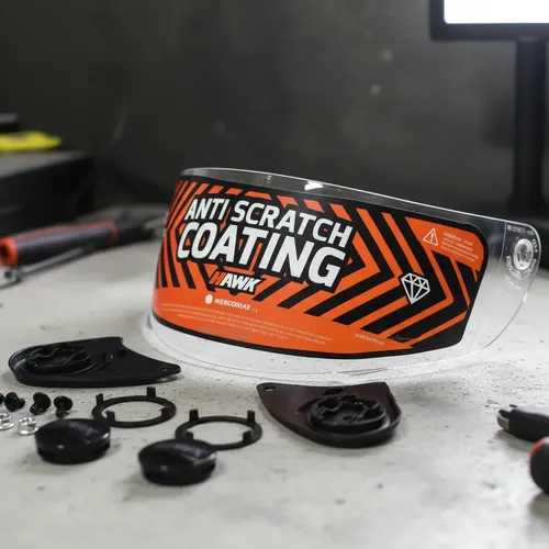 Visor + Kit Mecanismo De Casco Hawk Rs5 Vector Rebatible Trasparente